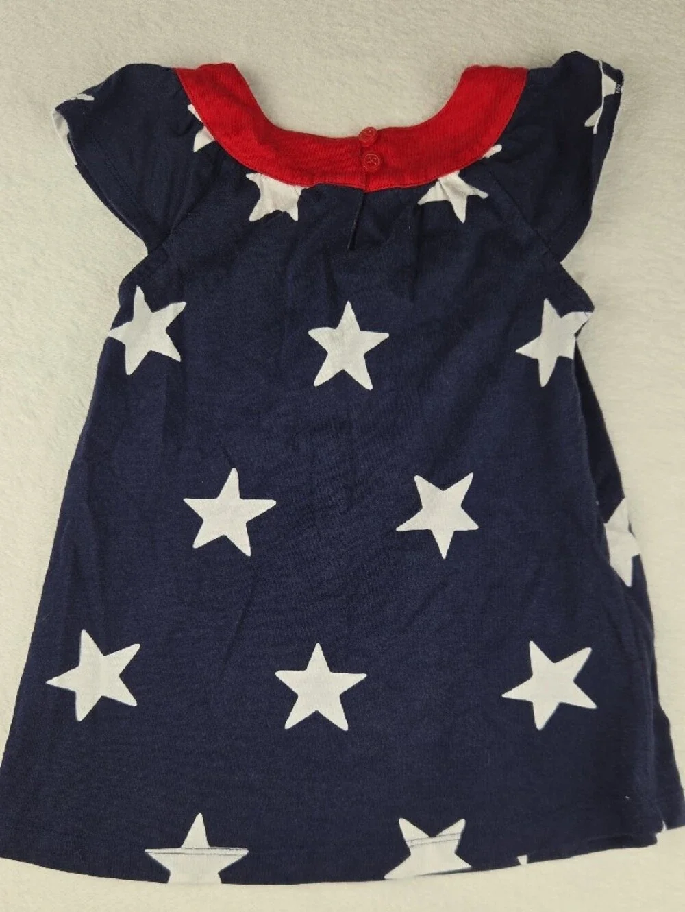 Carter's Flag Dress Size 3T Blue Red Stars Sleeveless Pockets